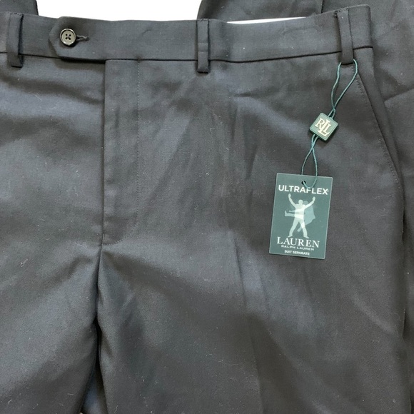 Lauren Ralph Lauren Black NWT Ultra Flex Pants Edgewood 100% Wool 40x30 - Picture 9 of 15